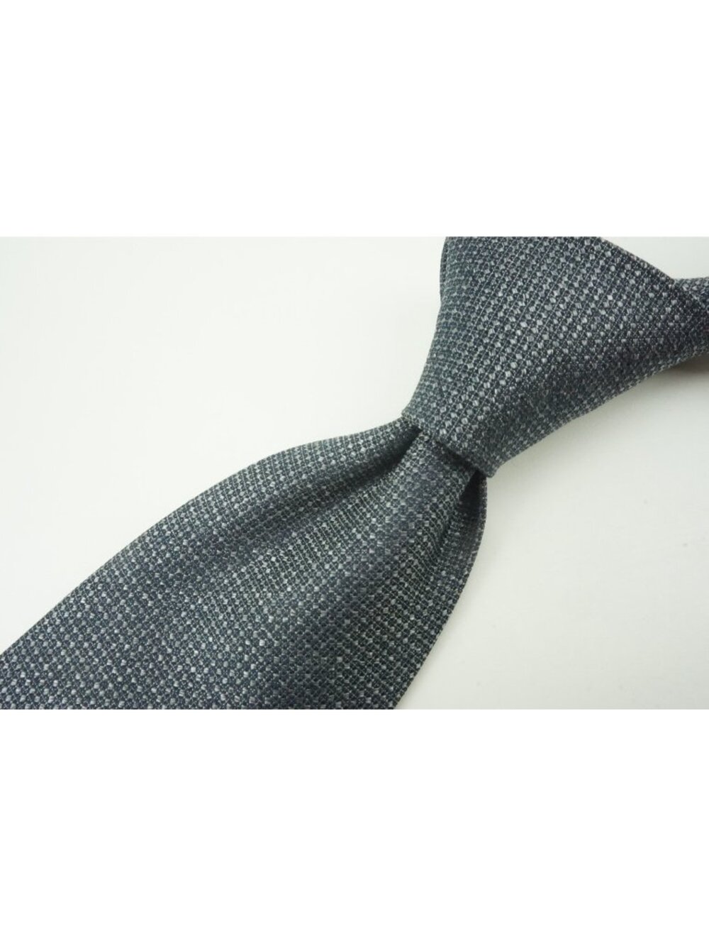 Canali Solid Denim Silver Woven 100% Silk Tie Brand New With Tags